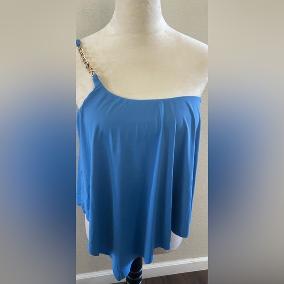 MICHAEL Michael Kors Tops - Michael bi Michael Kors Blue One-Shoulder chain Women's Tankini size S